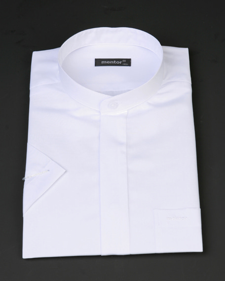 반팔 차이나셔츠 흰색 - 목회자셔츠멘토셔츠