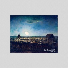 JD 메이크룩스 원작같은질감명화액자 장 프랑수아 밀레-밝은 달빛 아래 양 떼가 있는 공원마이제이디 나눔기업