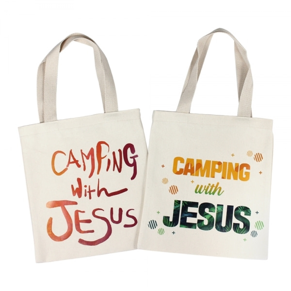 메시지에코백교회가방 - CAMPING with JESUS 캠핑위드지저스 2종